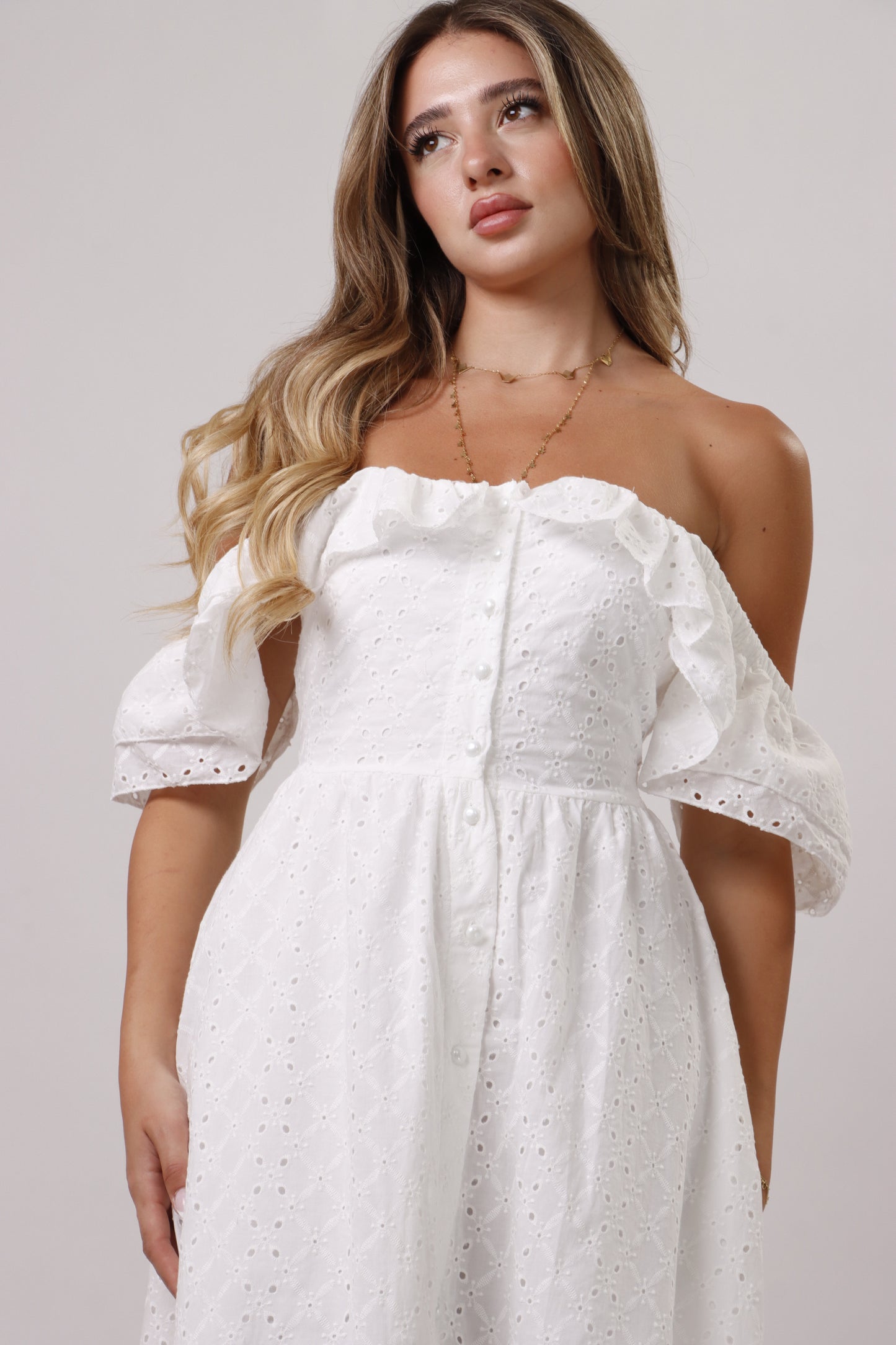 White embroidery dress
