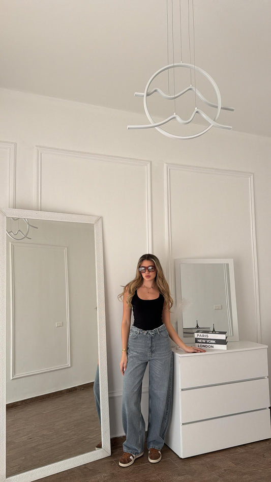 Reversed waist jeans