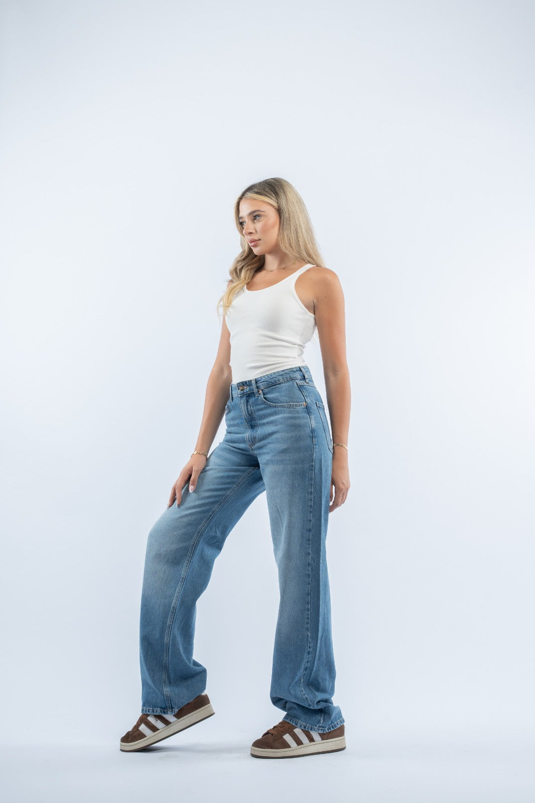 Blue straight jeans