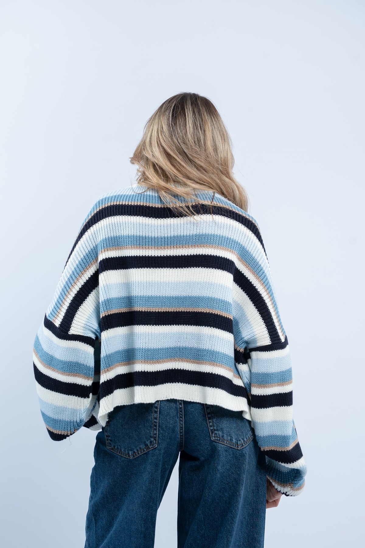 Striped knit cardigan