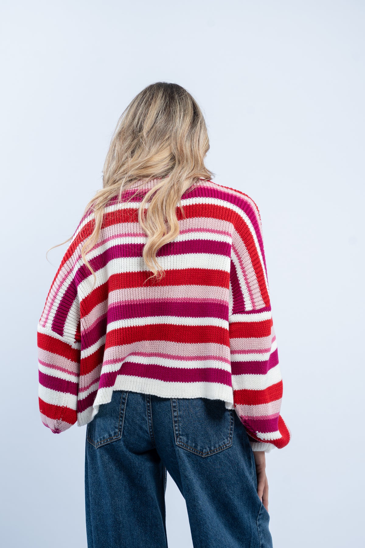 Striped knit cardigan