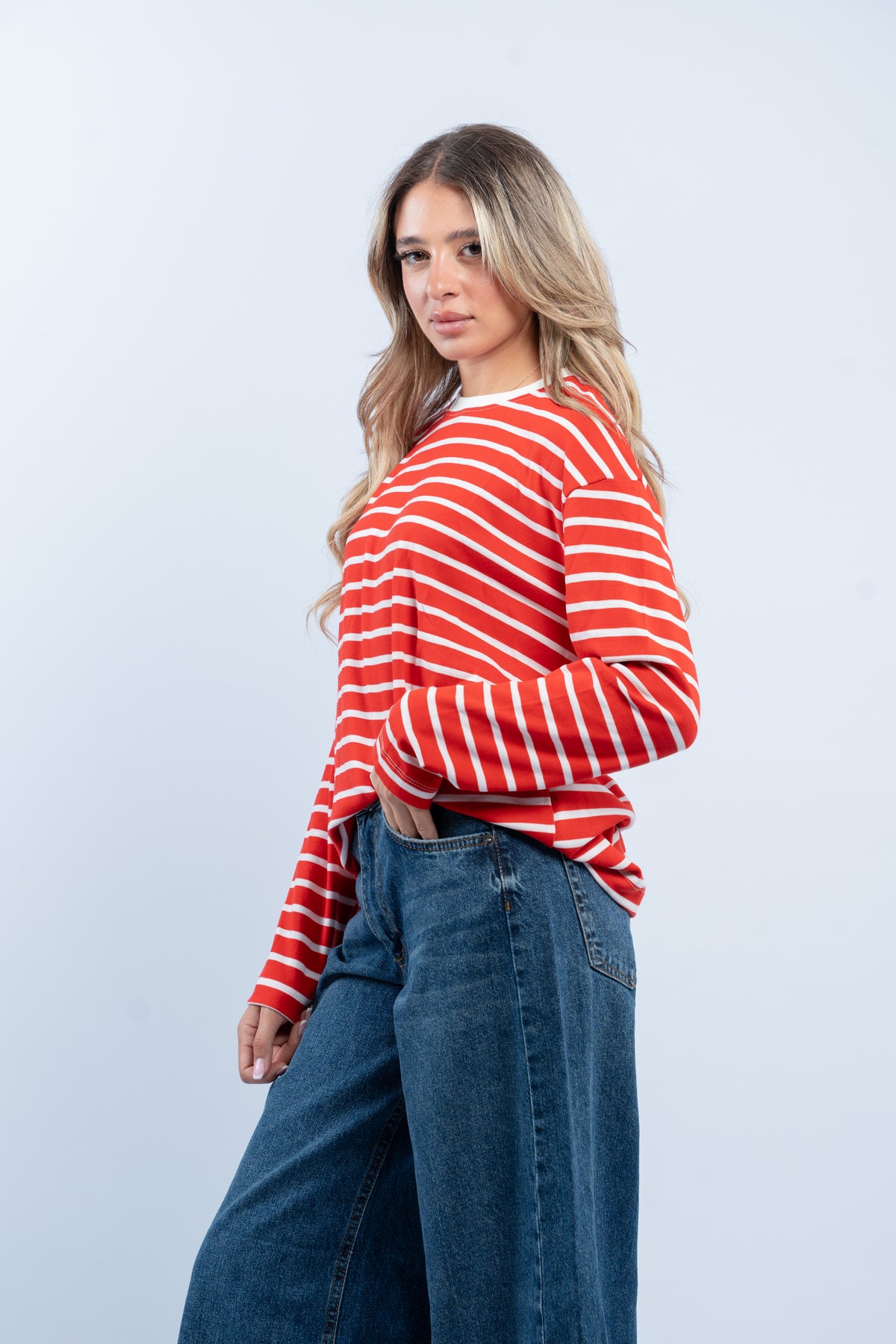 Fine striped top