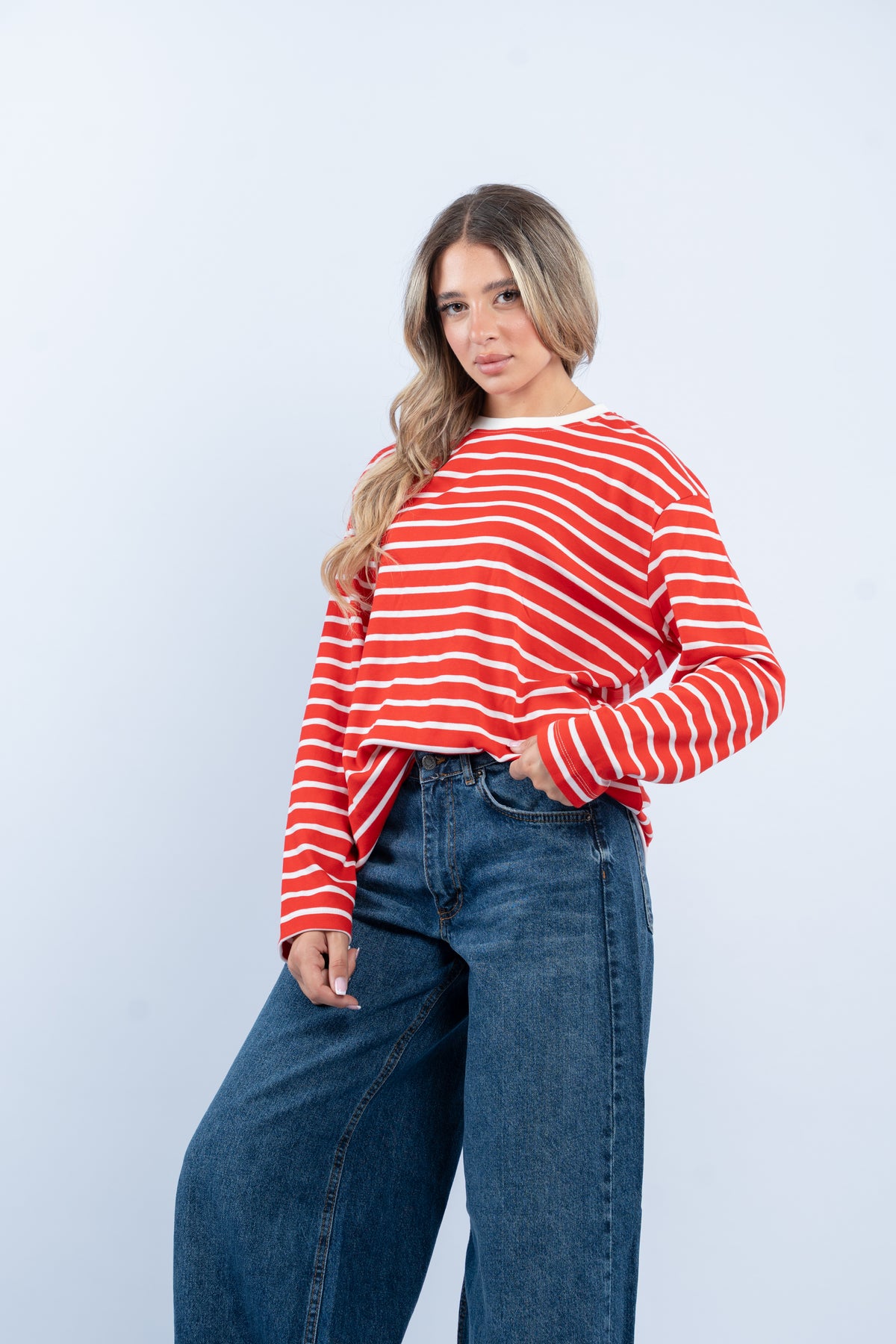 Fine striped top