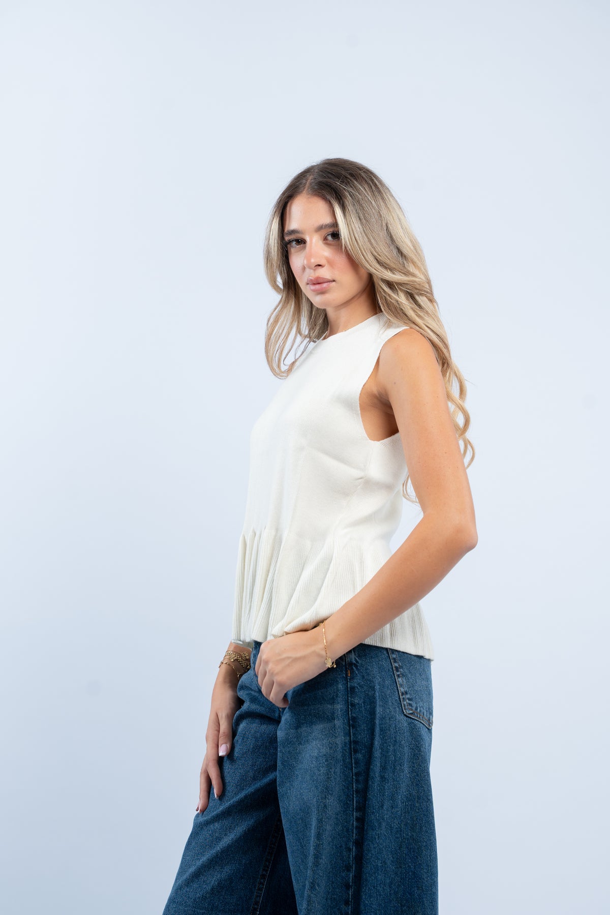 Peplum rib top