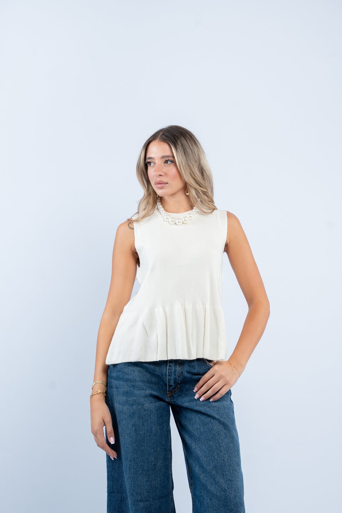 Peplum rib top