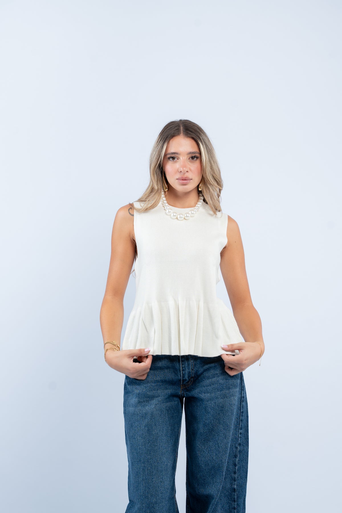 Peplum rib top