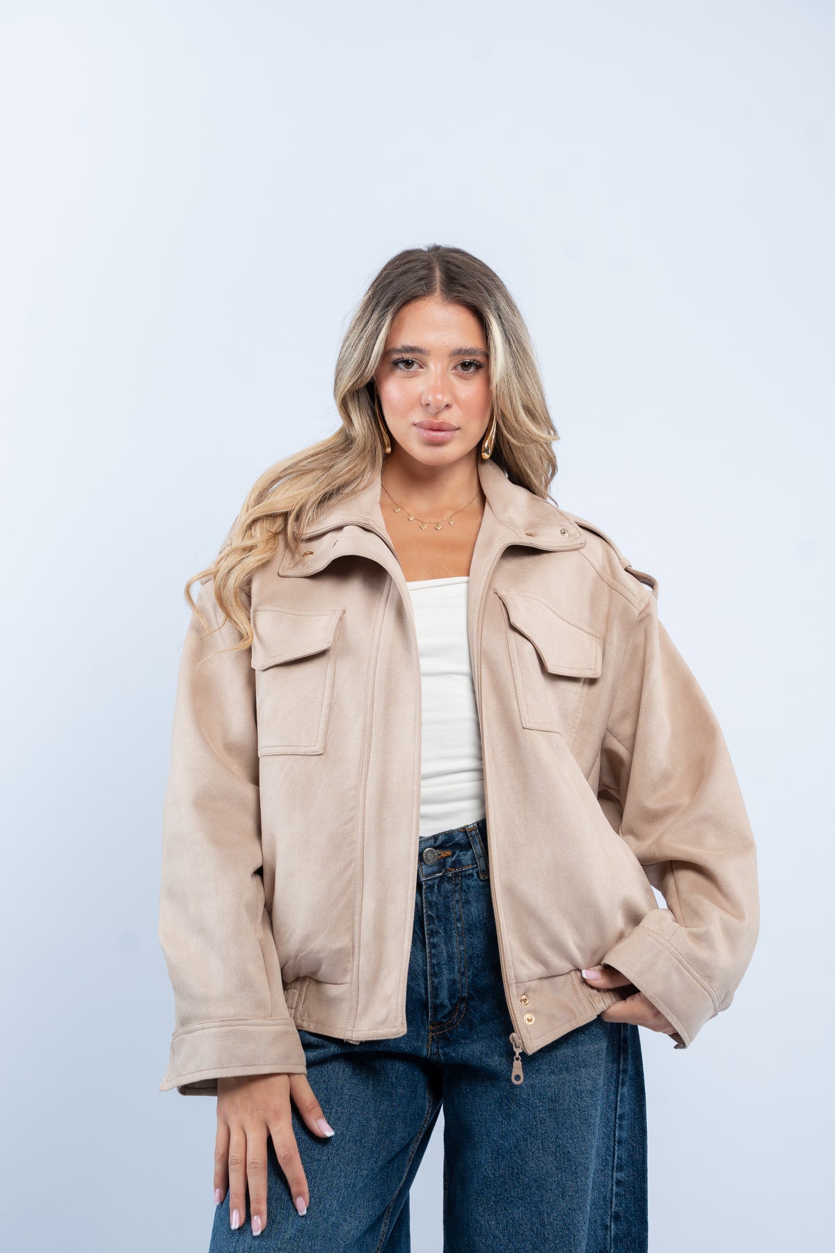 Cargo suede jacket