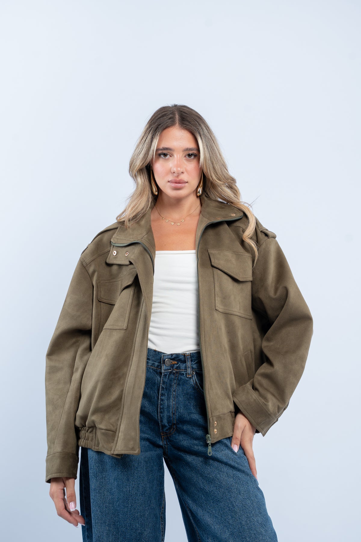 Cargo suede jacket