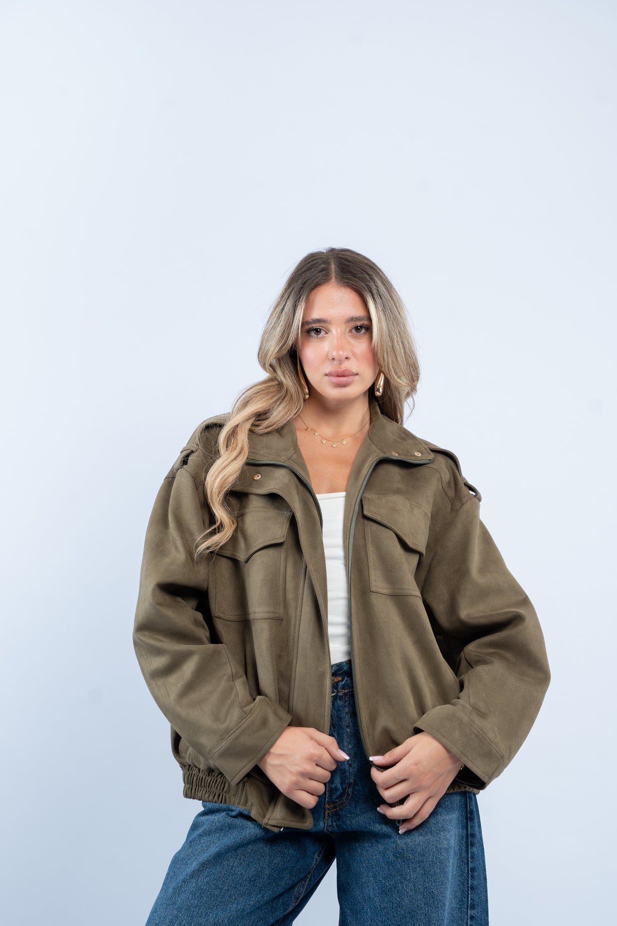 Cargo suede jacket