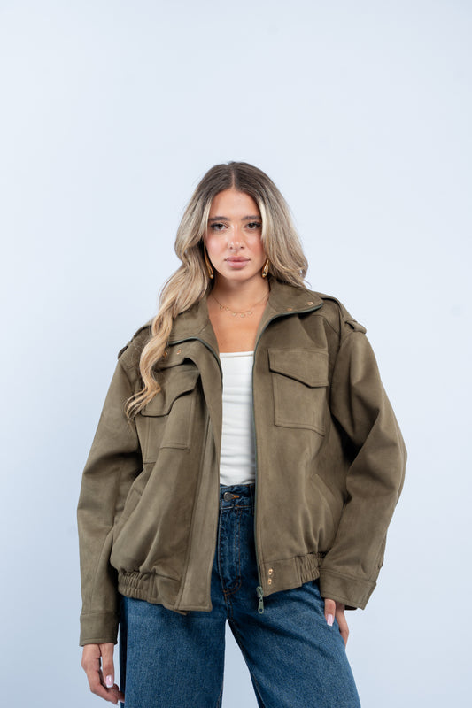 Cargo suede jacket