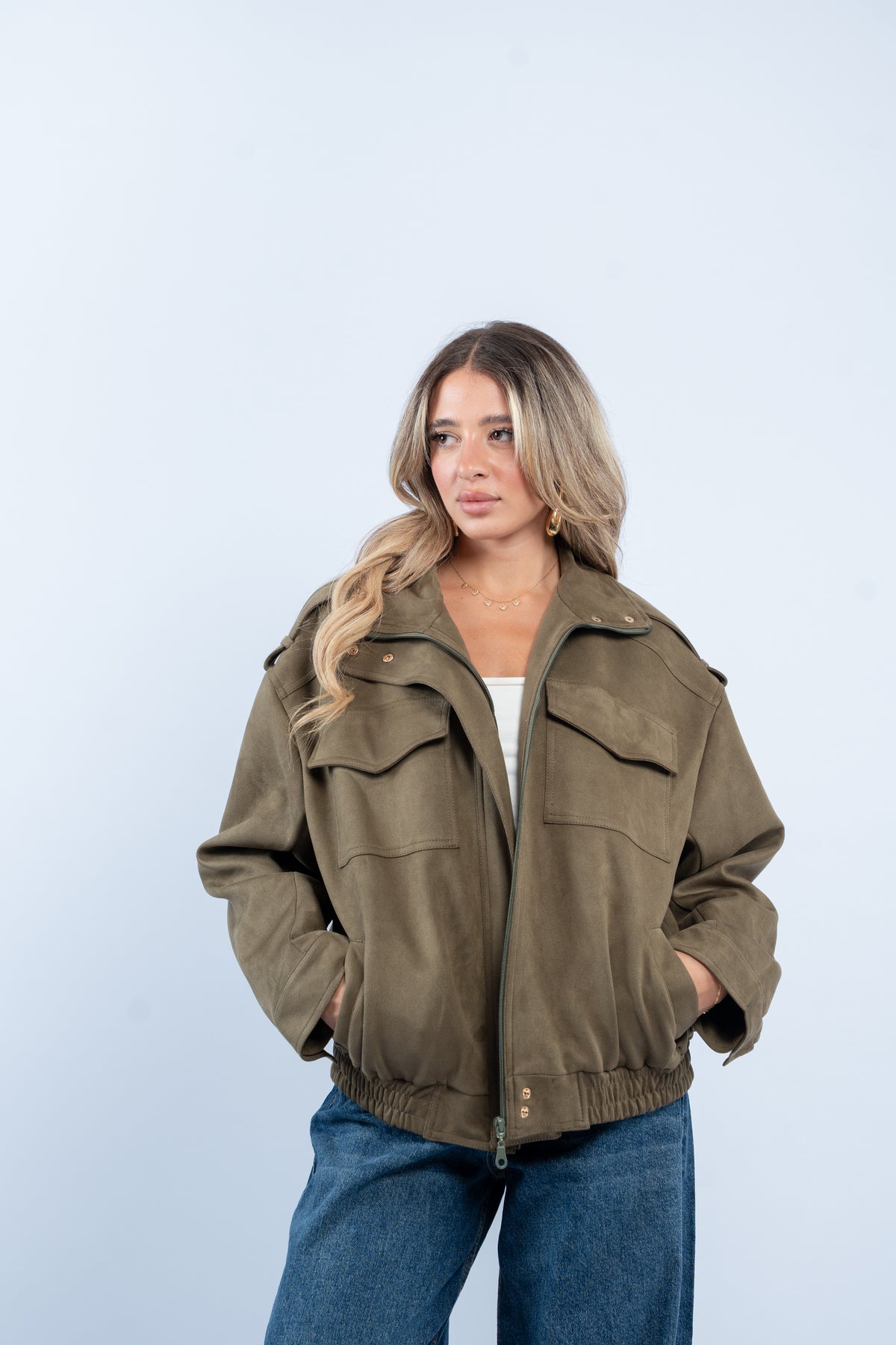 Cargo suede jacket