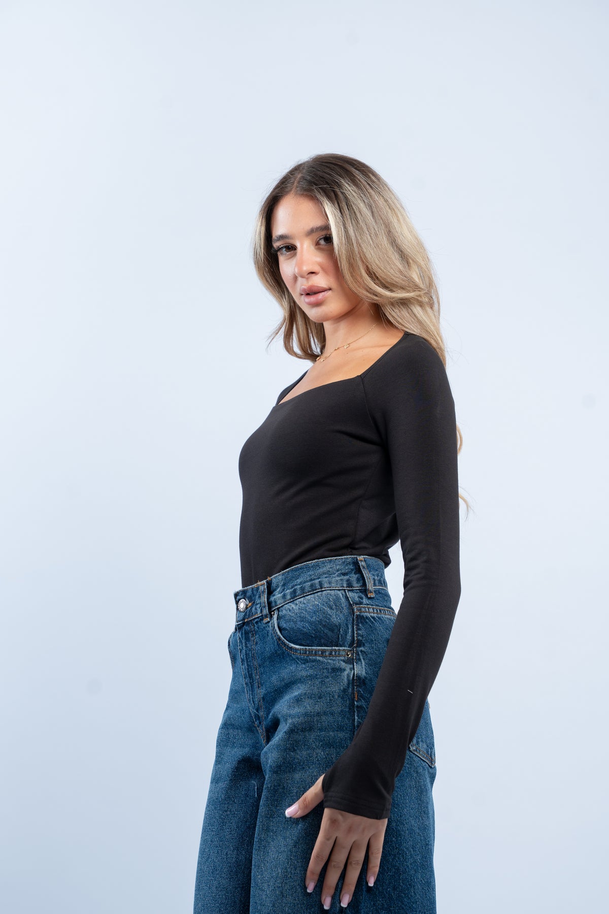 Boat neck basic top