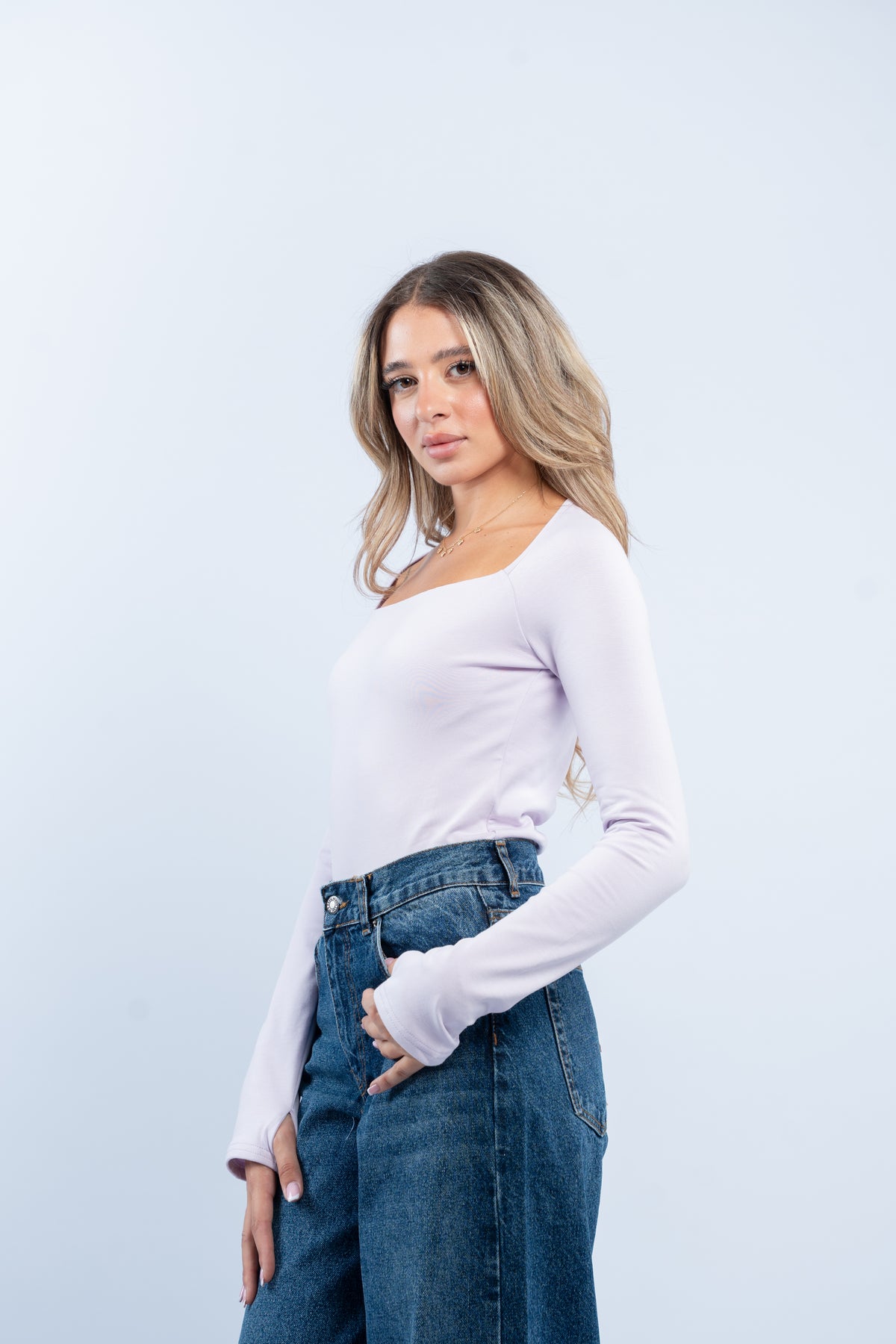 Boat neck basic top