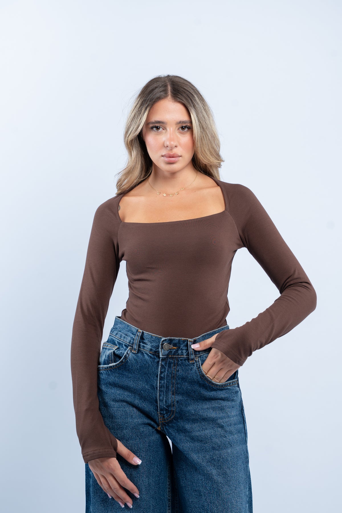Boat neck basic top