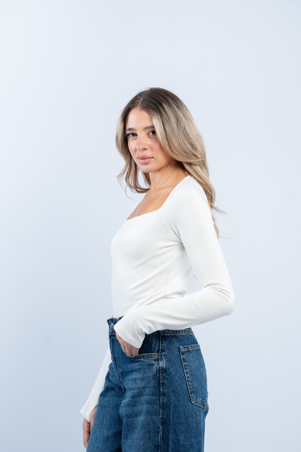 Boat neck basic top