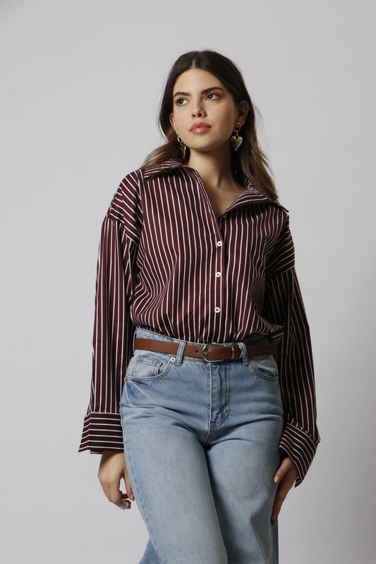 Striped burgundy shirt