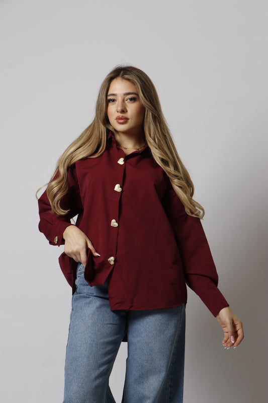 Heart buttoned chemise