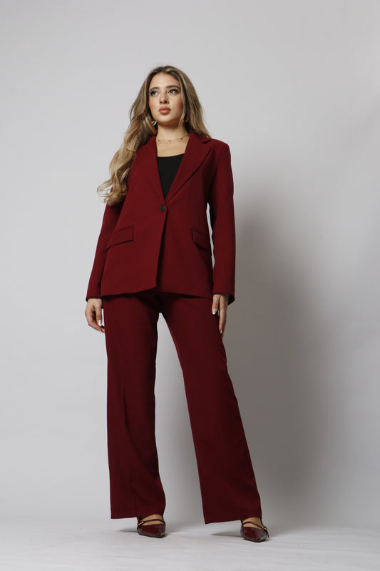 Burgundy blazer set