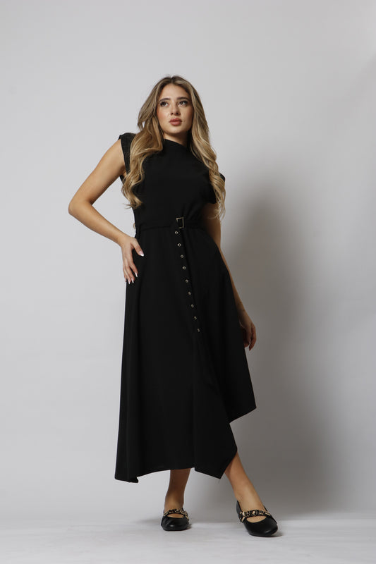 Tailored dress with belt