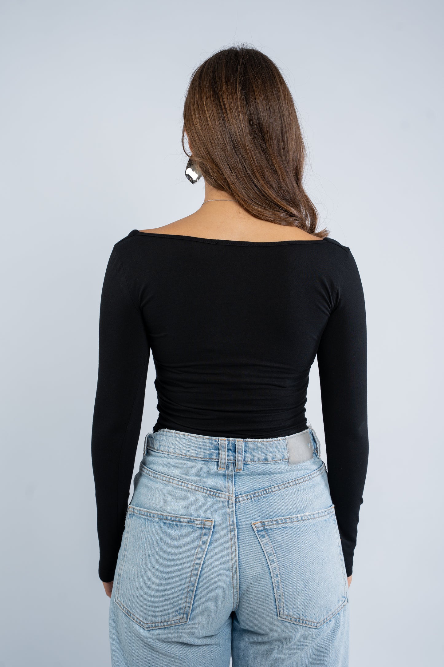 Long sleeve squared neck basic