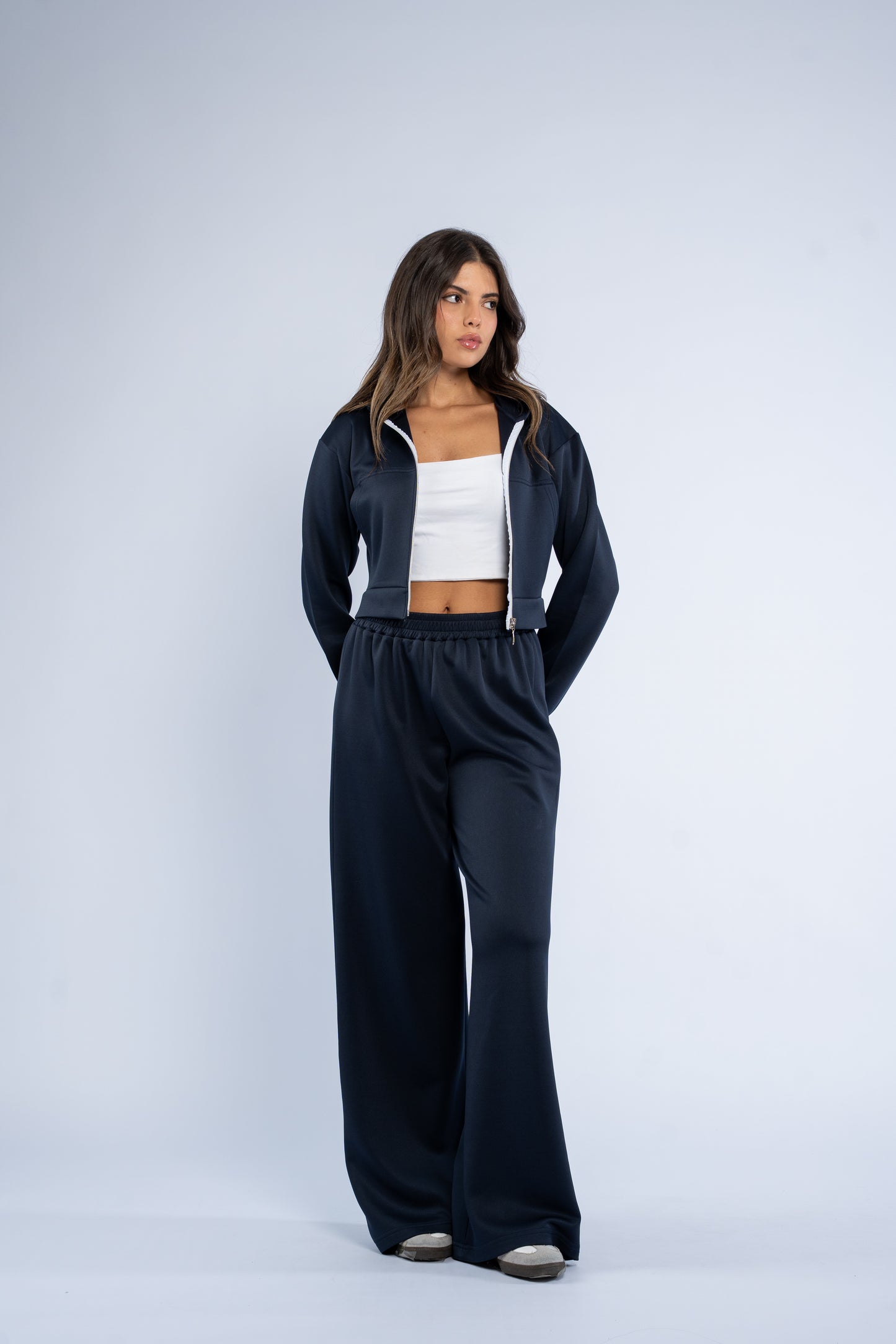 Cropped ponte jacket set