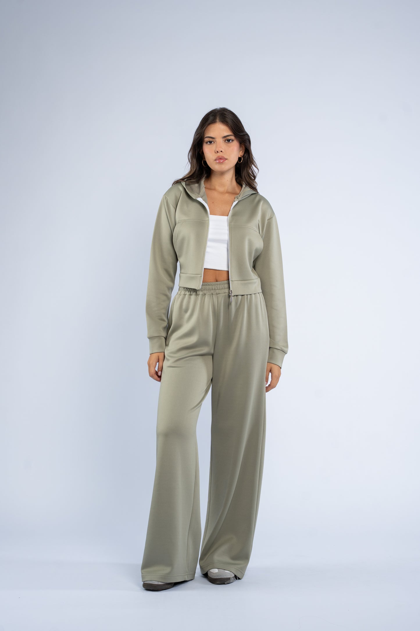 Cropped ponte jacket set