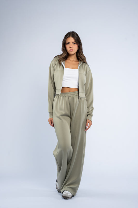 Cropped ponte jacket set