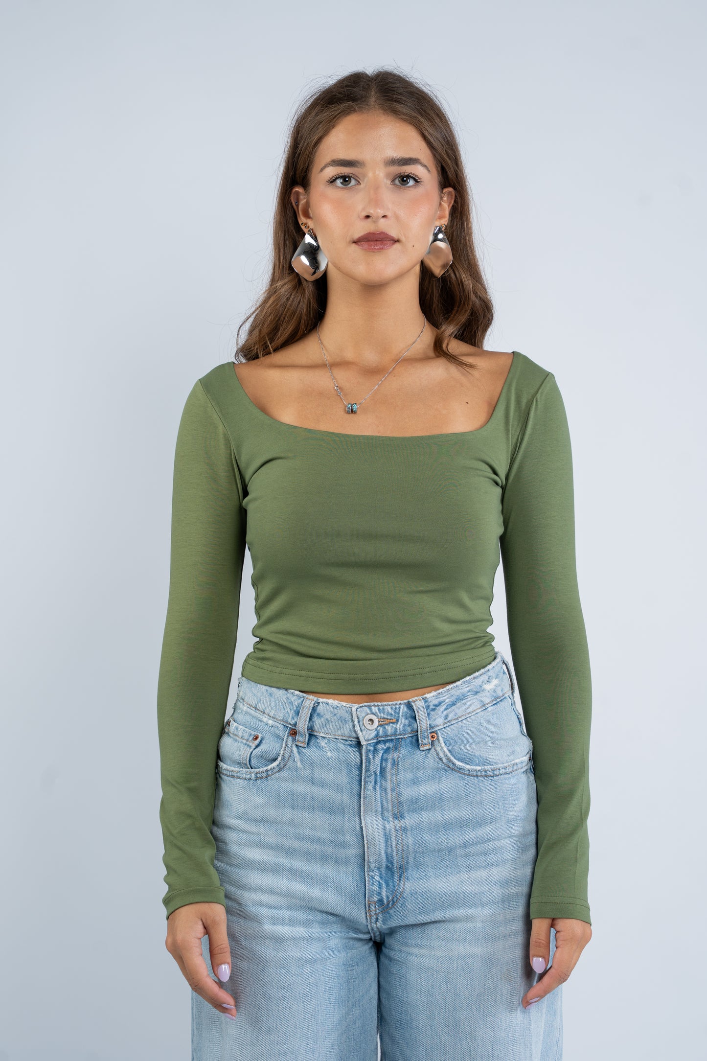 Long sleeve squared neck basic