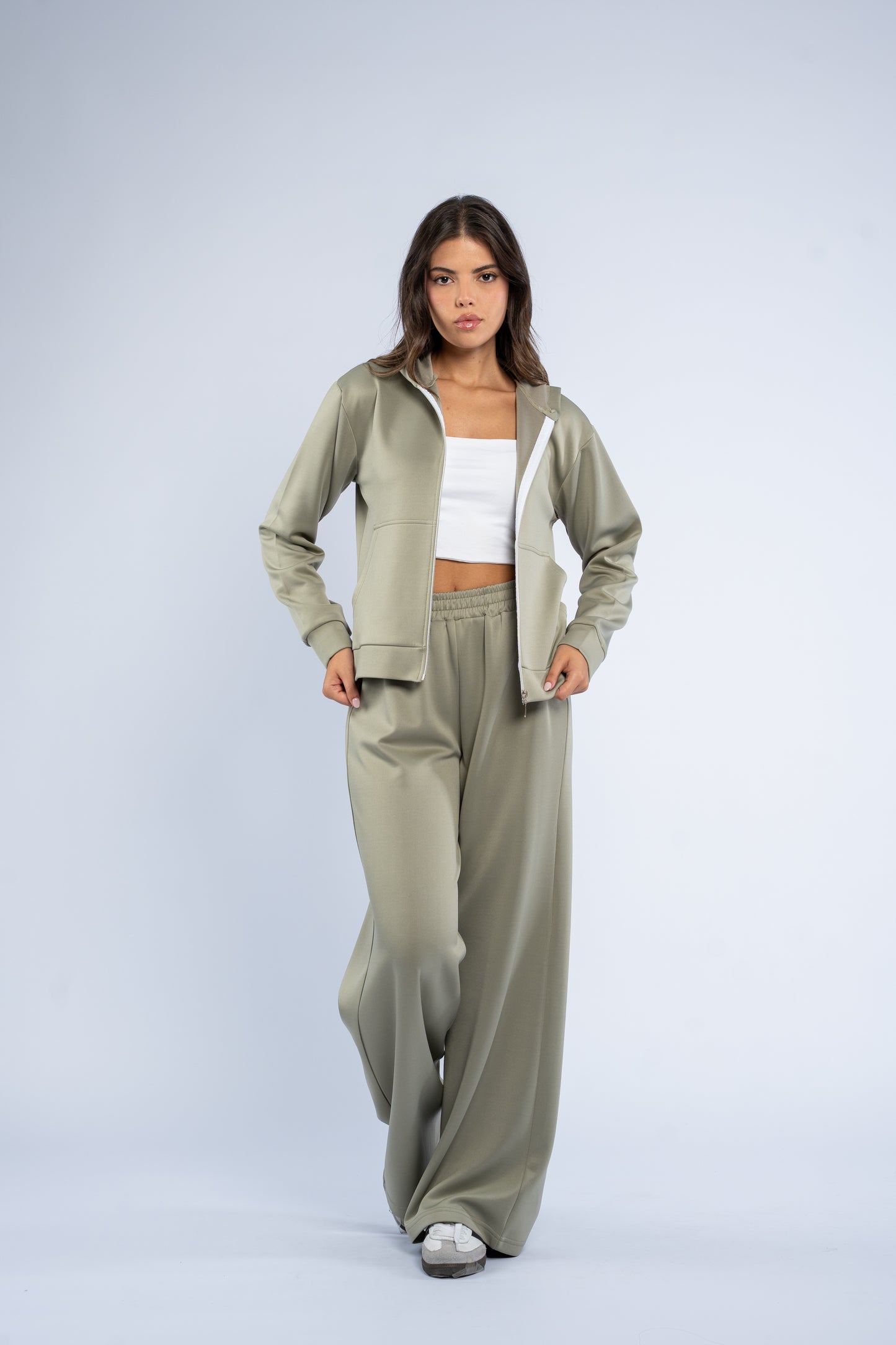 Waist fitted ponte jacket set