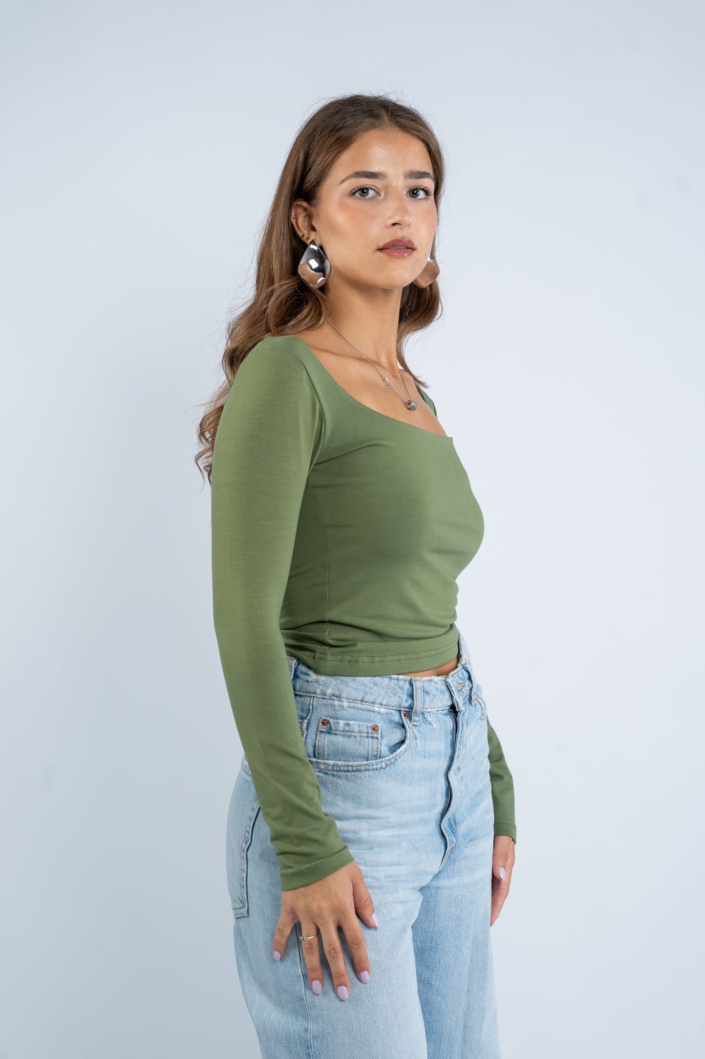 Long sleeve squared neck basic
