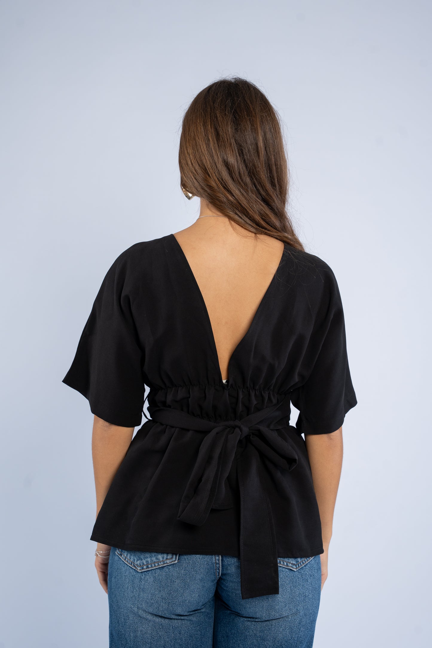 Open tie back top