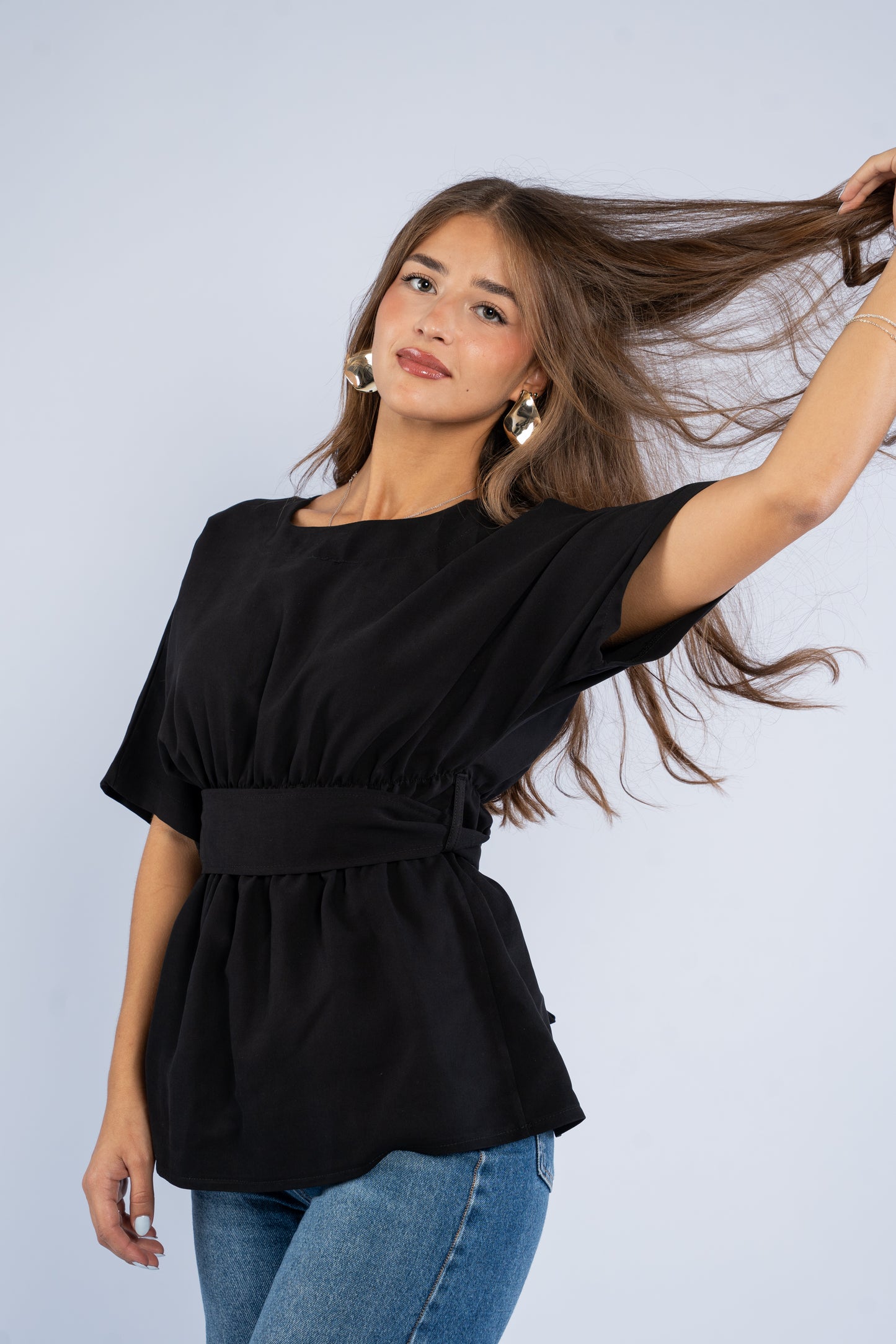 Open tie back top
