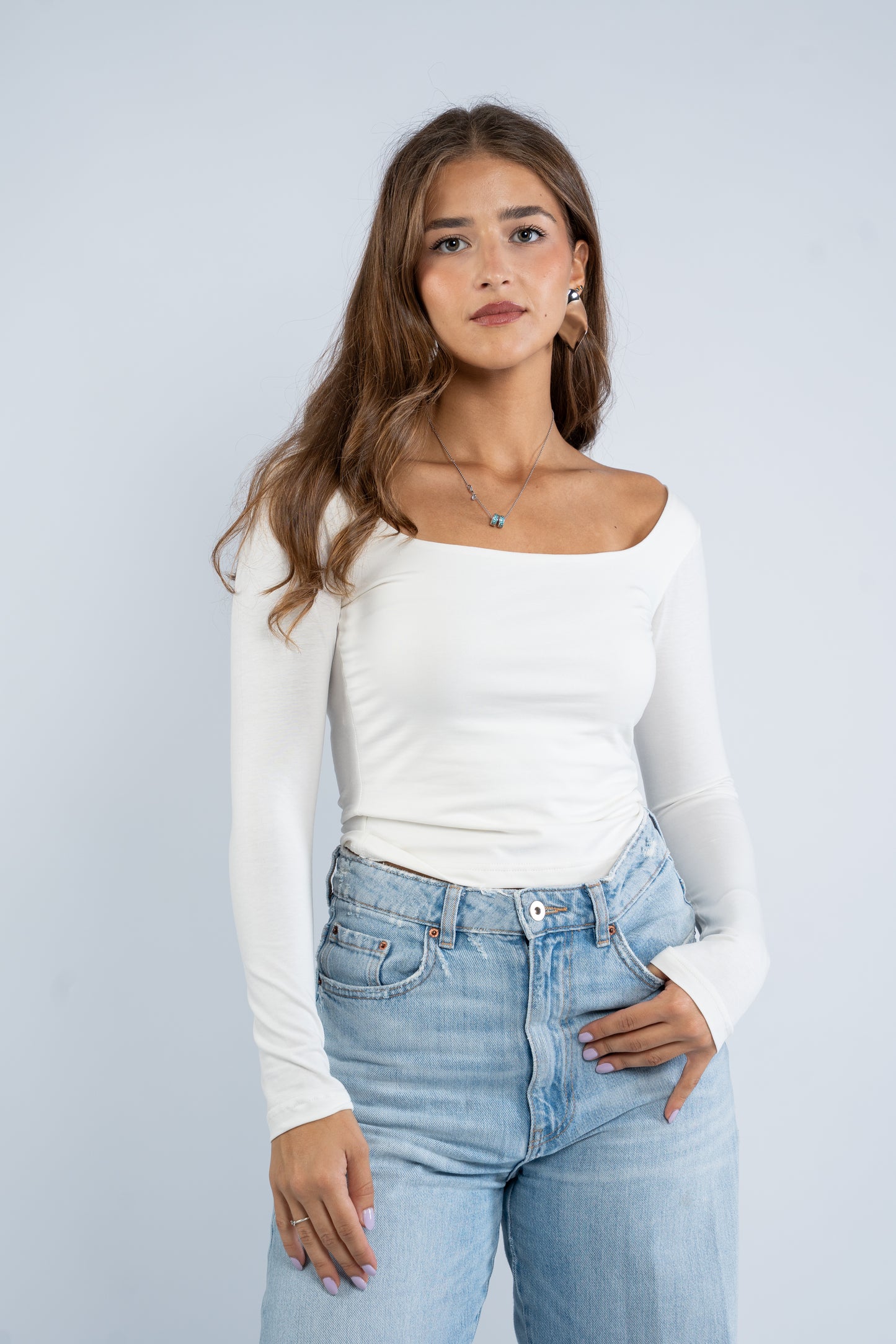 Long sleeve squared neck basic