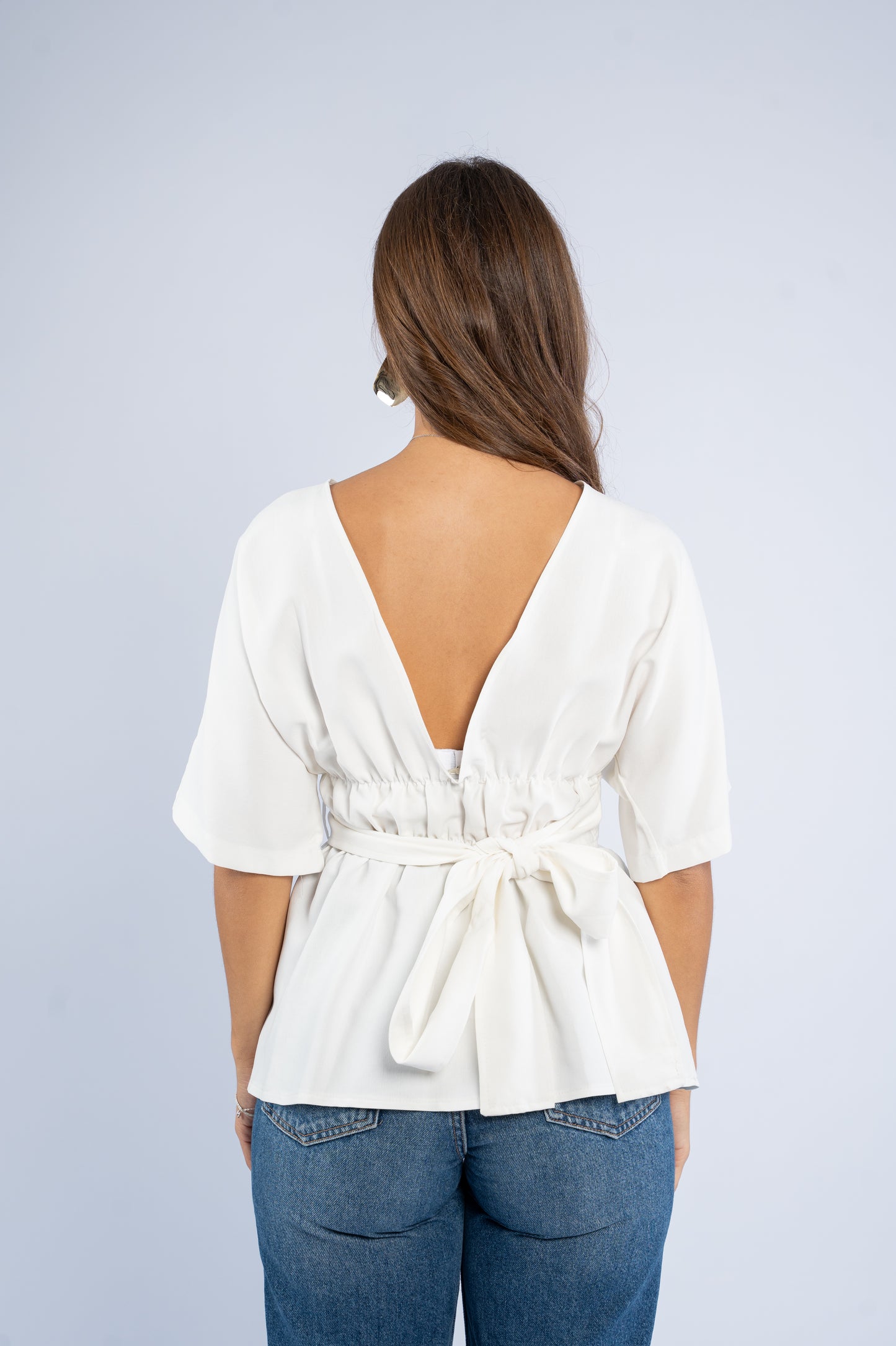 Open tie back top