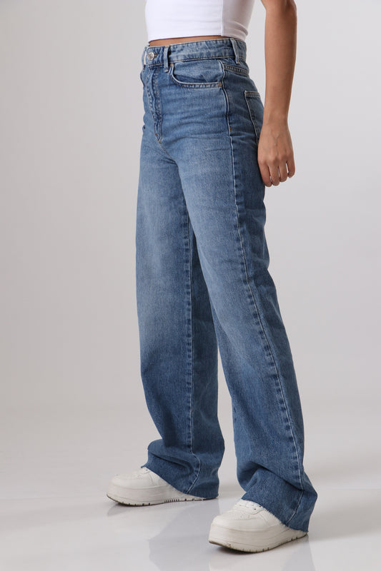 Denim straight cut jeans