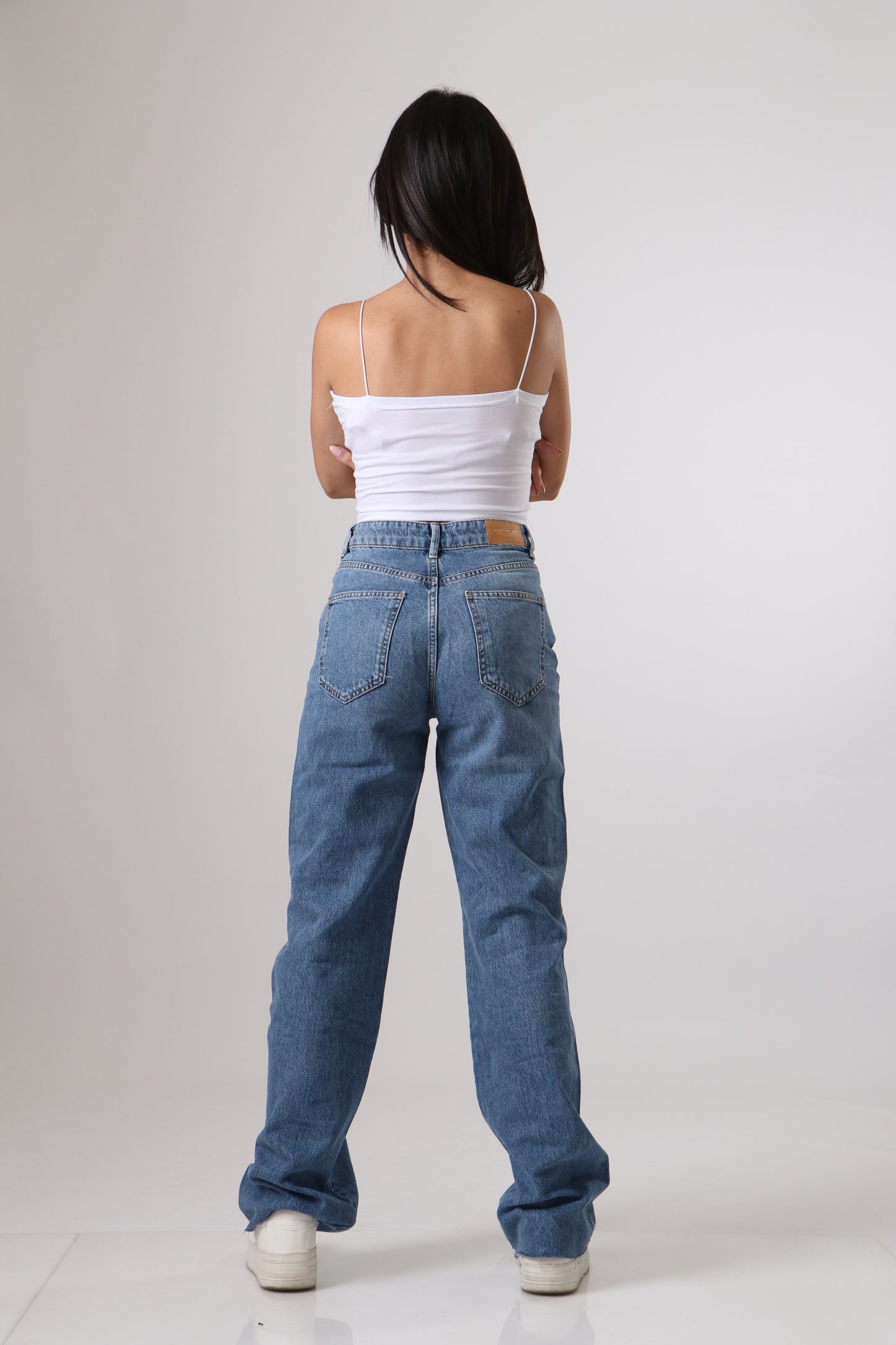 Denim straight cut jeans